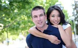 Attractive Interracial Couple in Love