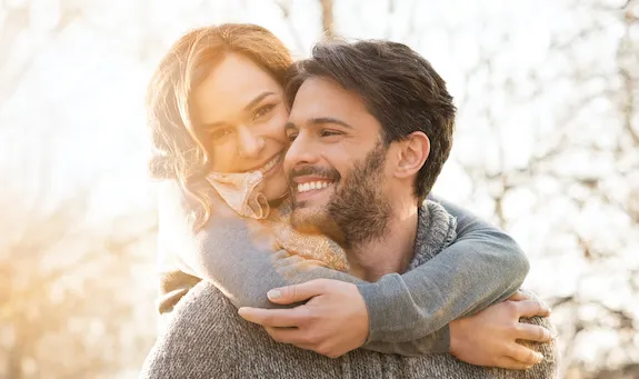 couple embrace